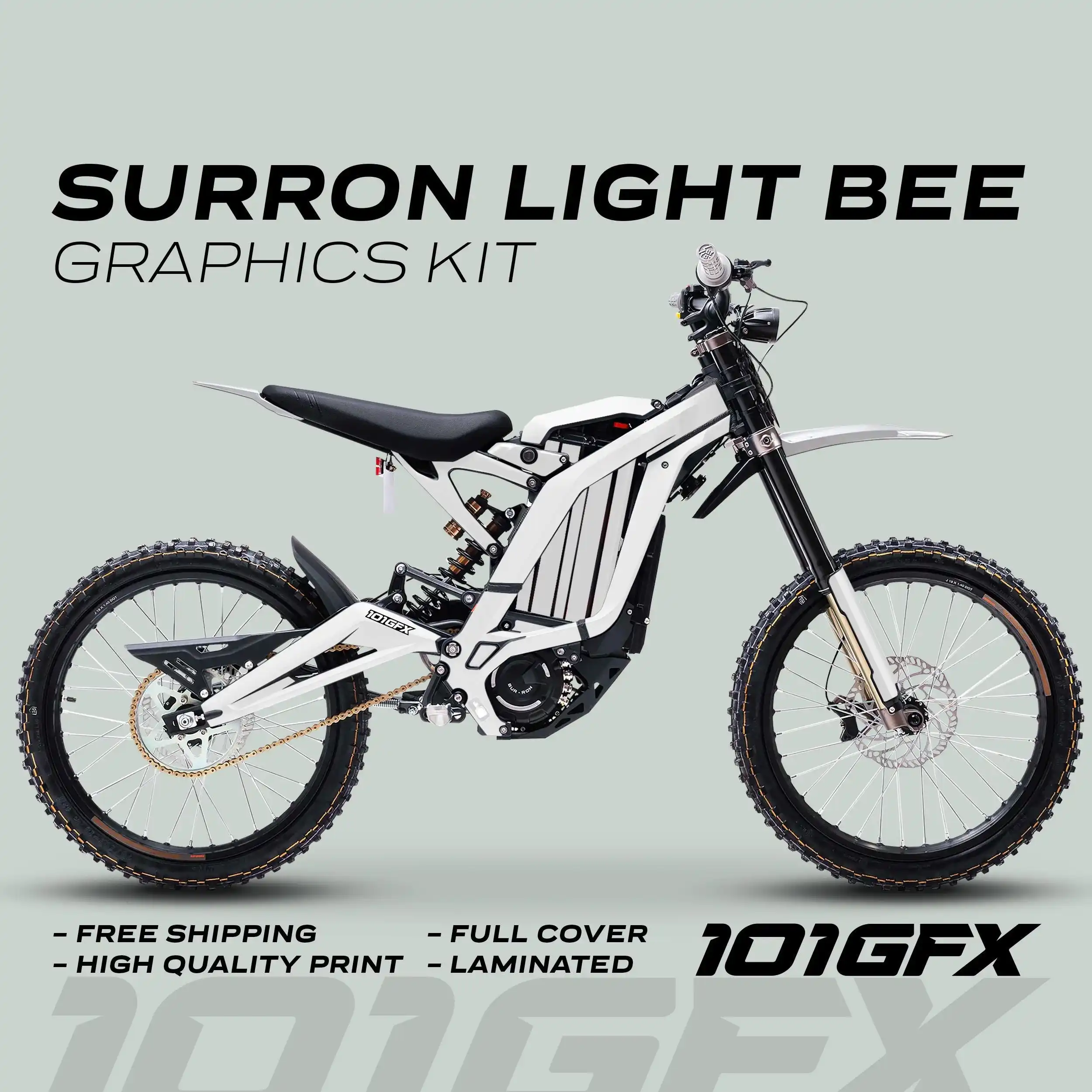 Graphics Kit MONO COLOR WHITE Stickers Color change laminated Decals single color   lbx l1e Segway x260 For Surron Light Bee X