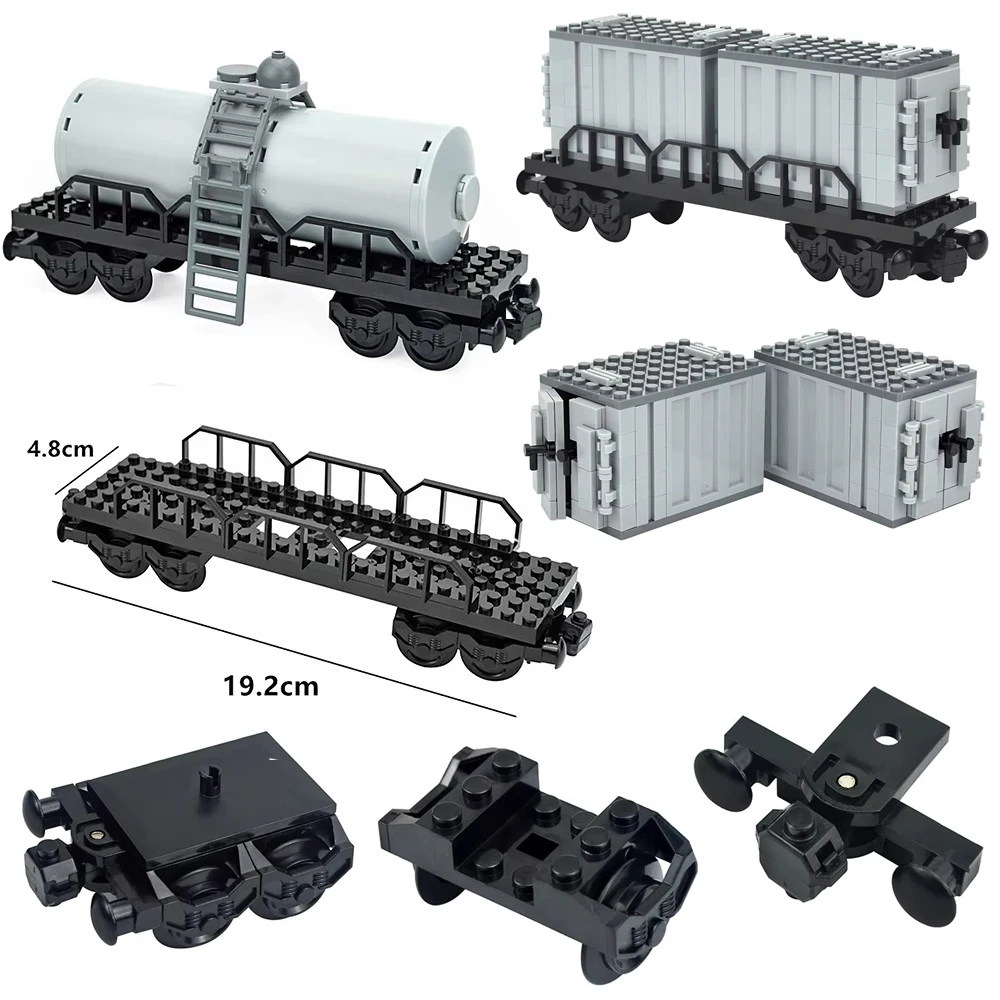 City Train Container Track Construction Building Blocks Freight Compatible 92088 Train Base Wheel Carriage Bricks For Children