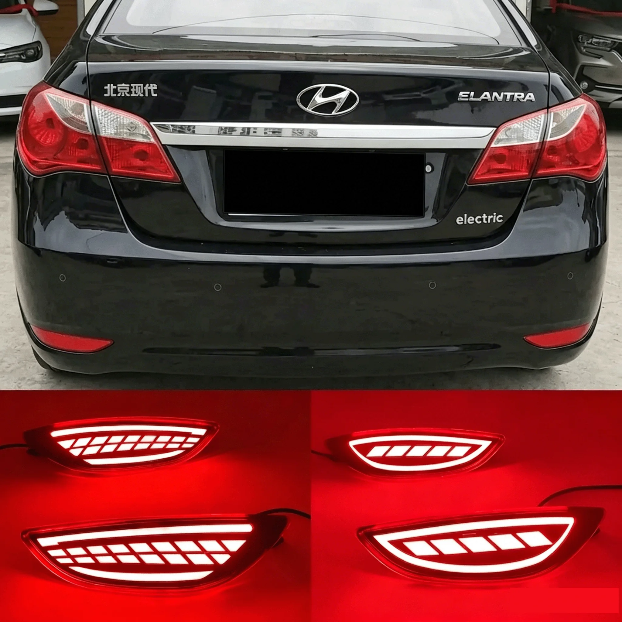 

1 Set For Hyundai Accent/Verna/Solaris 2008-2015 For Brio LED Rear Bumper Light Tail Reflector Brake Fog Lamp turn signal