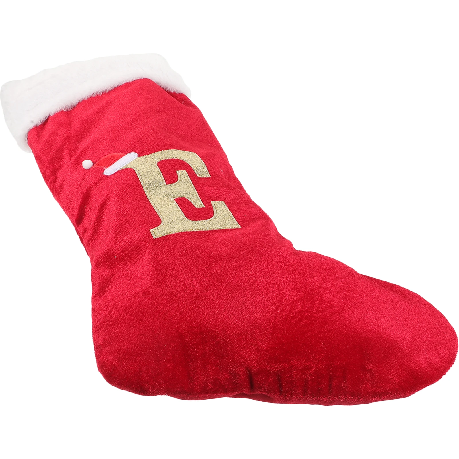 

Christmas Stockings Large Red Embroidered Letter Design Soft Comfortable Holiday Decorations for Fireplace Mantel Wall Door