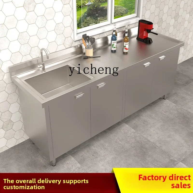 B1 With Integrated Countertop for Home and Commercial Use Custom 304 Stainless Steel Kitchen Sink Cabinet