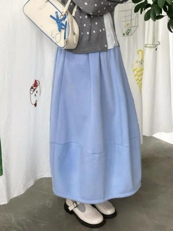 

Корейская эластичная юбка-плиссе в клетку с завышенной талией, весна 2026, новая коллекция осень-зима, универсальная, стройнящая, длинная юбка макси с высокой талией