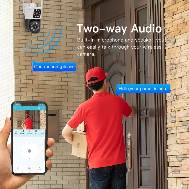 Vstarcam 4MP PTZ WiFi IP Camera Dual Lens with Dual Screen CCTV Wireless Camera Color Night Vision Video Surveillance Camera