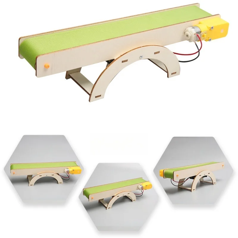 Kit Scientifique DIY en Bois : Modèle de Courroie de Transmission Électrique 3D – Jouet d'Assemblage pour Expériences Scientifiques en Physique et Électronique