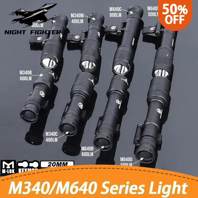 

Wadsn Metal Tactics Flashlight M640U M640W M340W Strobe Scout Light M340C M640C Hunting Weapon Lamp for Mlok Keymod 20mm Rail