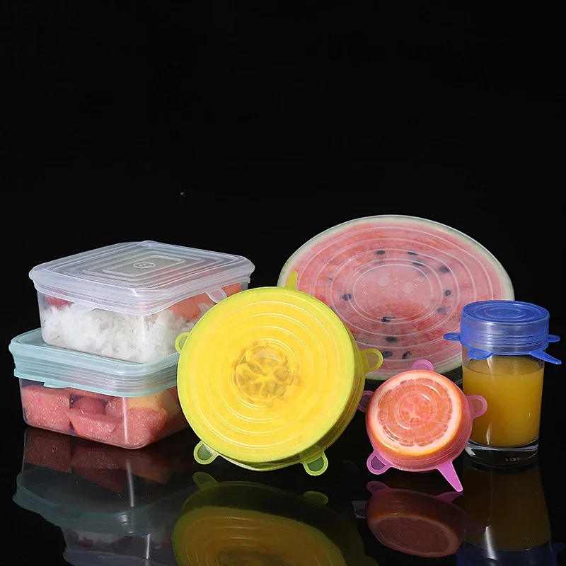 Silikon kapak streç kapaklar yeniden dayanıklı ve harcanabilir kapaklar taze gıda artıkları için silikon kapaklar gıdaları taze tutma