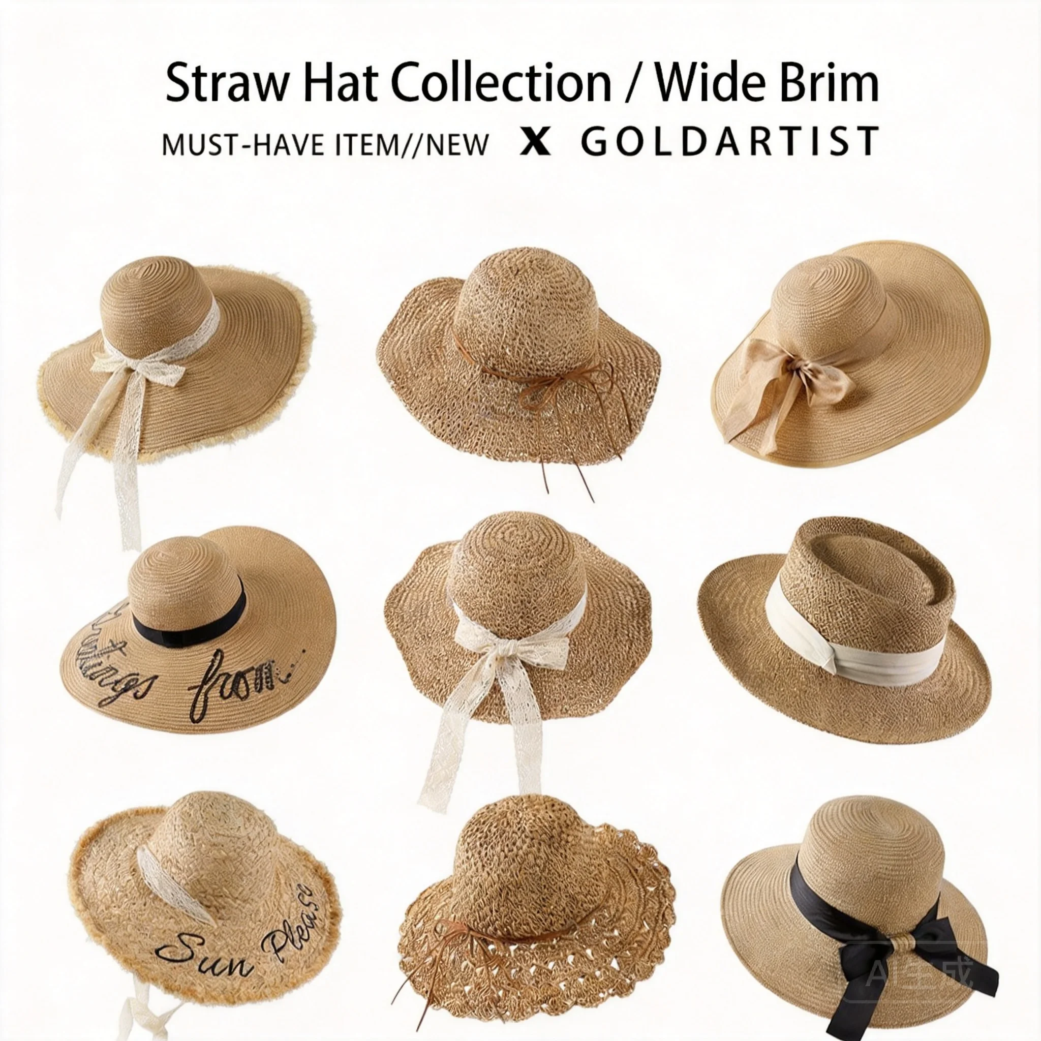 Women Summer Straw Hat Uv Protection Wide Brim Sun Hat Foldable Beach Cap Bow Lace Multiple Styles One Size Fits 55 To 59 Cm Out