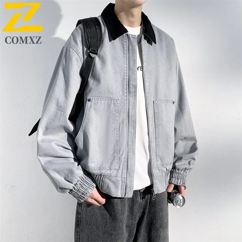Men's Casual Cardigan Jacket Versatile Stand Collar Coat with Age-Friendly Design for Waterproof Windproof Spring Autumn Season