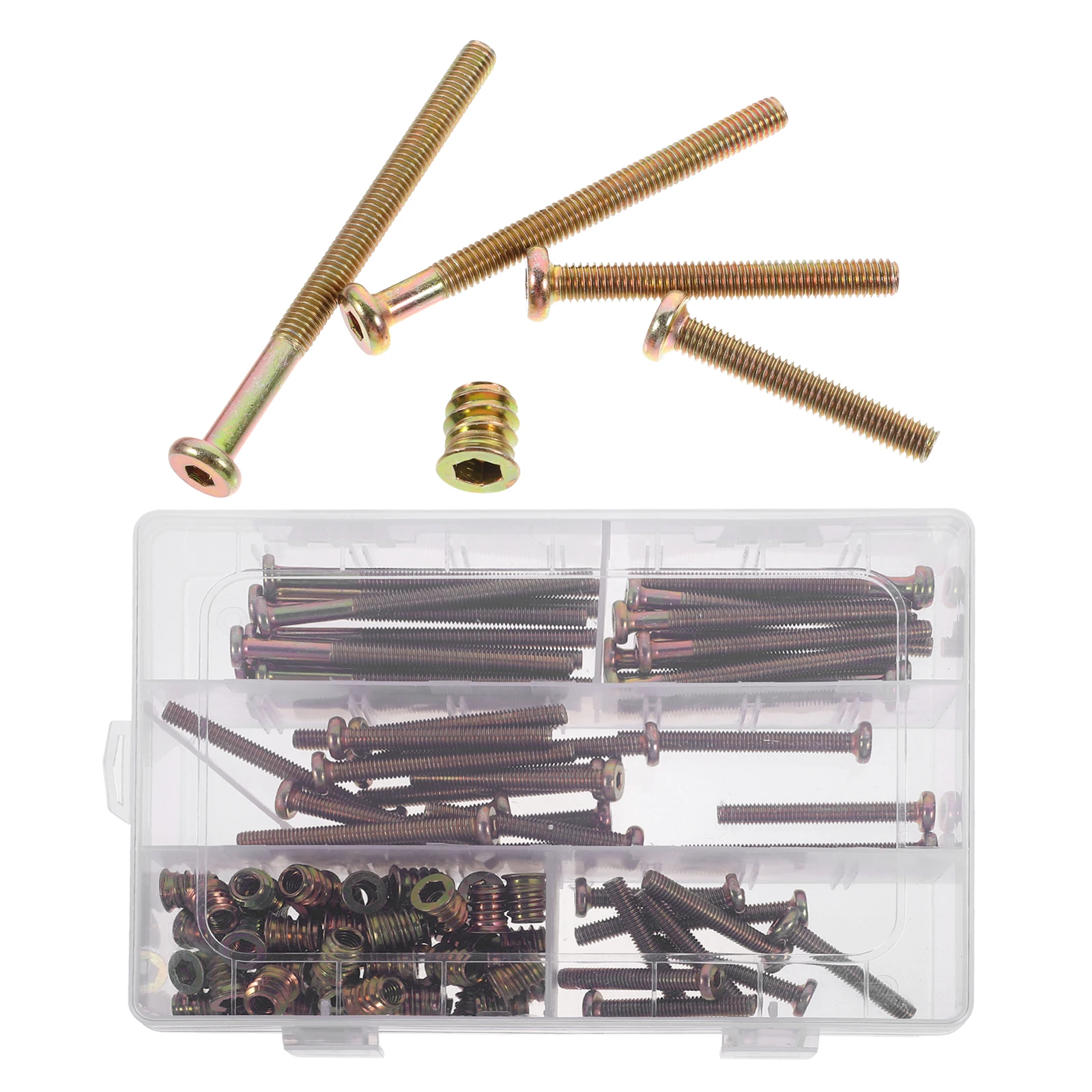 

1Set Metal Threaded Inserts for Wood Furniture Heavy Duty Hex Drive Nuts Solid Construction Resists Deformation Long Term