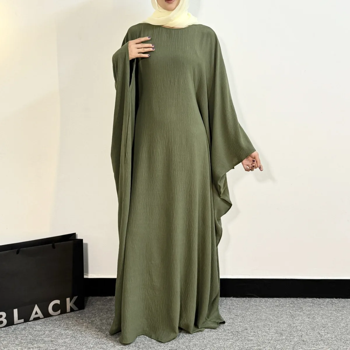 Muslim Abayas Loose Maxi Dresses Women Jilbabs Muslim Dress Full Sleeve O-neck Casual Solid Robe Islamic Ramadan Dresses