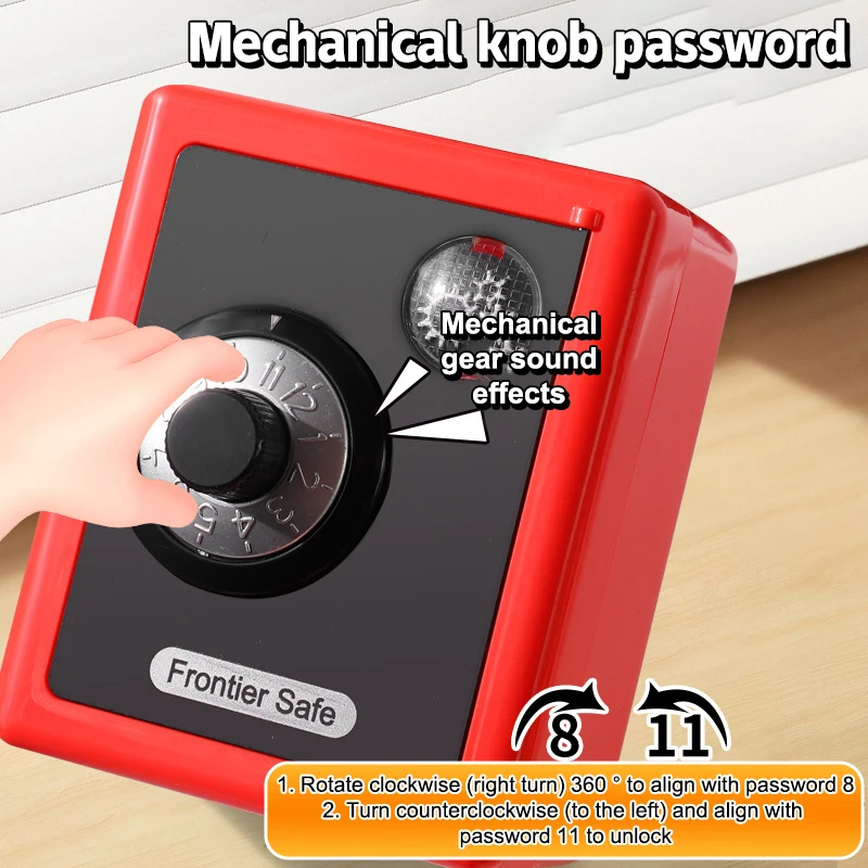 Children's Rotate Password Coin Piggy Bank; Combination Lock Safe Box for Cash; Mini Money Saving Toy
