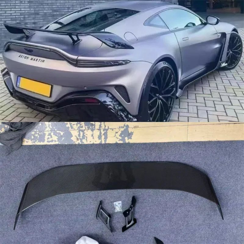 

For Aston Martin Vantage Real Dry Carbon Fiber Tail Wing Rear Trunk Lip Car Accessories Refit Decoration Spoiler Kit