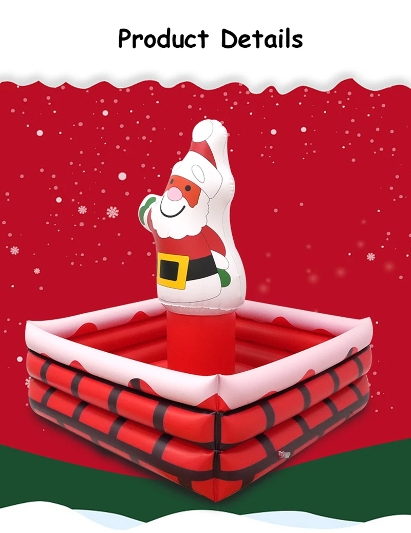 PVC Aufblasbarer Eiskübel Weihnachtsdekoration Weihnachtsmann Lebensmittel- und Getränkekühler für Festivals, Hauspartys, Outdoor-Pool, Strand, Eisbehälter – Detail 4