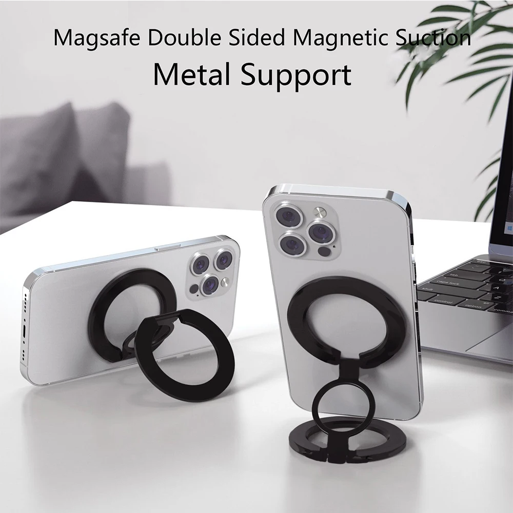 Für magsafe magnetische doppelseitige magnetische Absaugung 1 Stück starke Absaugung rotierende 360 Wanda uf kleber überall Klapp ring Telefon – Detail 5