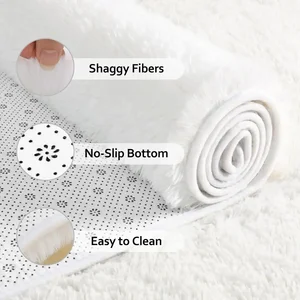 Thảm da ram trắng dễ thương, thảm len lụa cho phòng ngủ và trang trí phòng, thảm da dễ thương 12 Da thảm bán hàng chính - №9