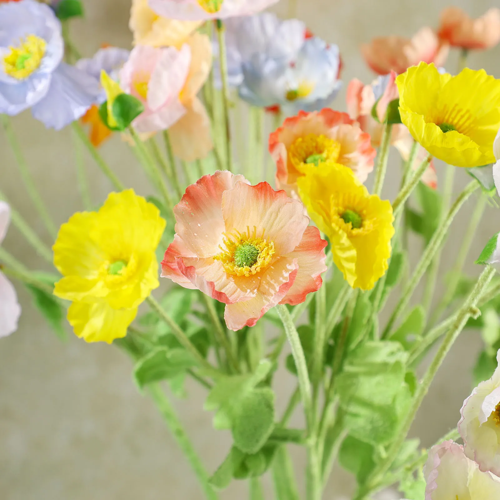 1PC Artificial Poppy Gorgeous Bouquet Silk For Party Photography Props Garden Table Wedding Bridal DIY Bouquet Decoration 58cm