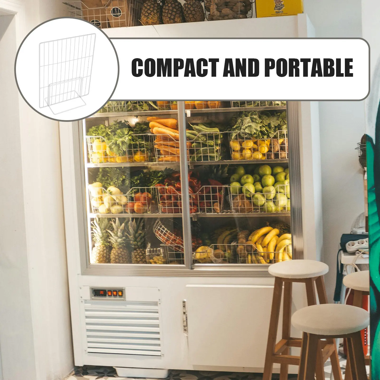 2pcs-adjustable-metal-freezer-divider-mesh-refrigerator-organizer-for-chest-freezer-shelf-separation-fridge-storage-partition