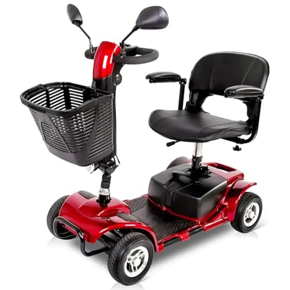 All Terrain Mobility Scooter Seniors Folding Power Wheelchair with Seat Rearview Mirrors Horn & Basket FSA & HSA Eligible 37