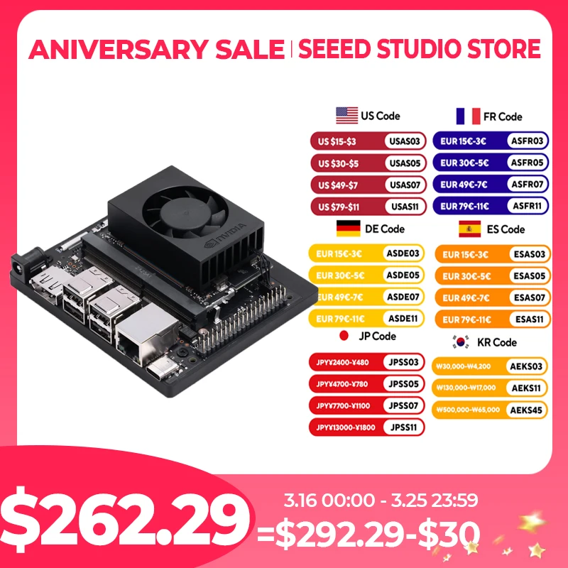 

NVIDIA® Jetson Orin Nano Super Developer Kit 8GB Module 67 TOPS Compact Edge AI Board WiFi USB3.2 Gen 2 port,2xM.2 Key M for SSD