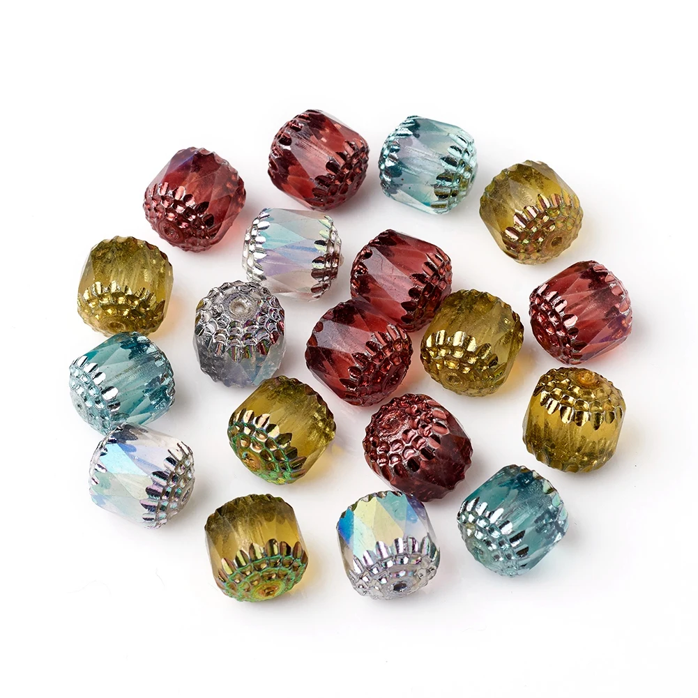 

10Pcs Electroplated Czech Glass Beads Faceted Oval Spacer Beads For Vintage Necklace Bracelet Jewelry Making 6.5~10.5x6~10mm