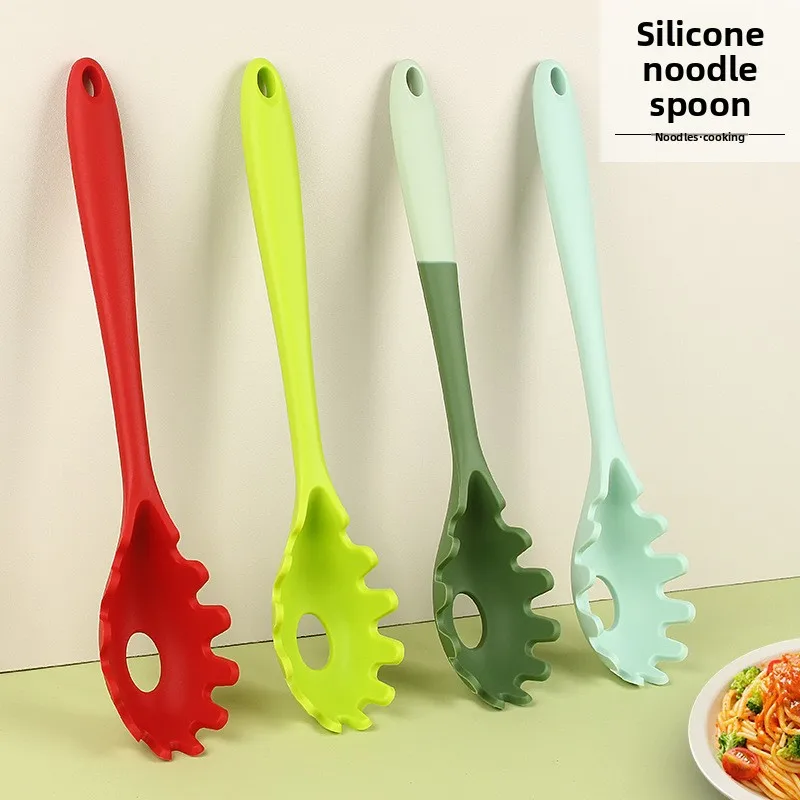 

Pasta Fork Premium Silicone Spaghetti Strainer Heat Resistant Noodle Spoon Server Food Grade Kitchen Cooking Tools