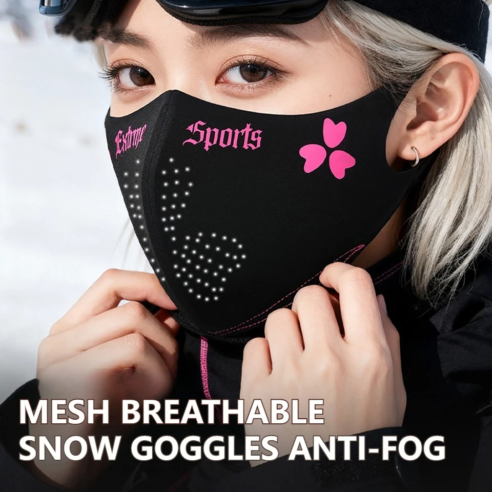 GTUBIKE Winter Ski Face Mask Fleece Lining Thickened Warmth Outdoor Cycling Neck Warmer Windproof Cold-Resistant Ear Loop Design