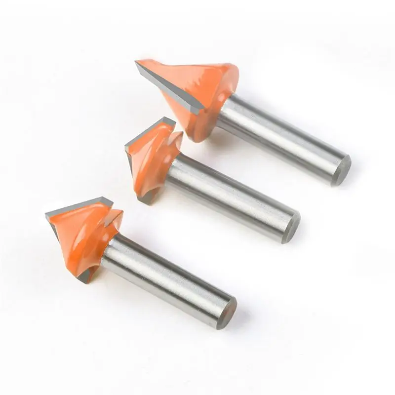 AEE4-Set 8Mm Handle 3D V-Shaped Knife 3D Computer Engraving Knife Woodworking Knife V-Shaped Milling Cutter