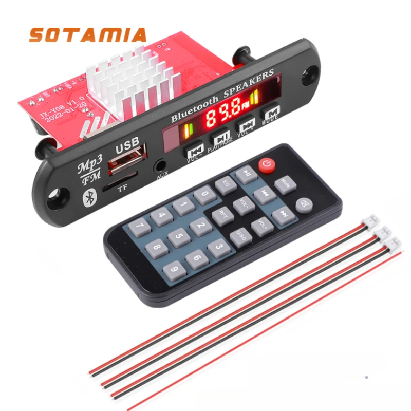 SOTAMIA 120W Bluetooth Power Amplifier Board 60Wx2 Mini Amp Hifi Stereo Amplifier Audio MP3 Decoder Module Lossless Decoding