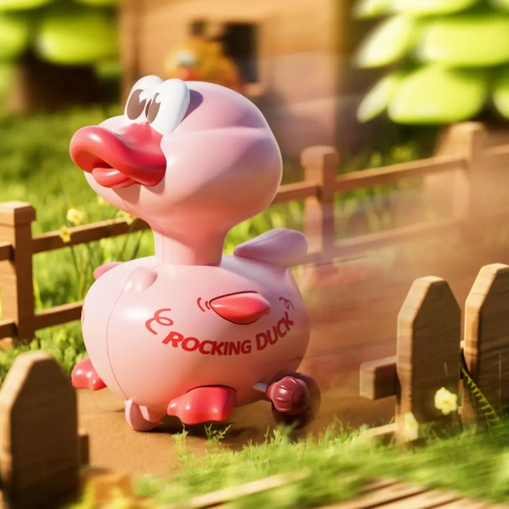 Mechanical เลื่อนกดสุทธิของเล่นรถยนต์ยานพาหนะความปลอดภัย Press and Go การ์ตูนเป็ดเดินพลาสติกรถเป็ดกลับของเล่นเด็ก