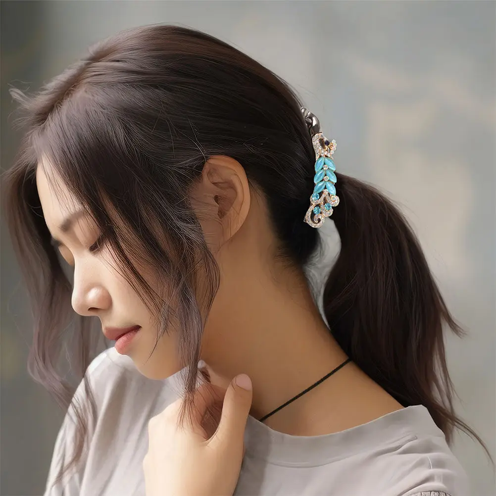 

2 шт. заколки-бананы со стразами для тонких волос, элегантные, надежно фиксирующие, для хвоста, стильные заколки для женских причесок