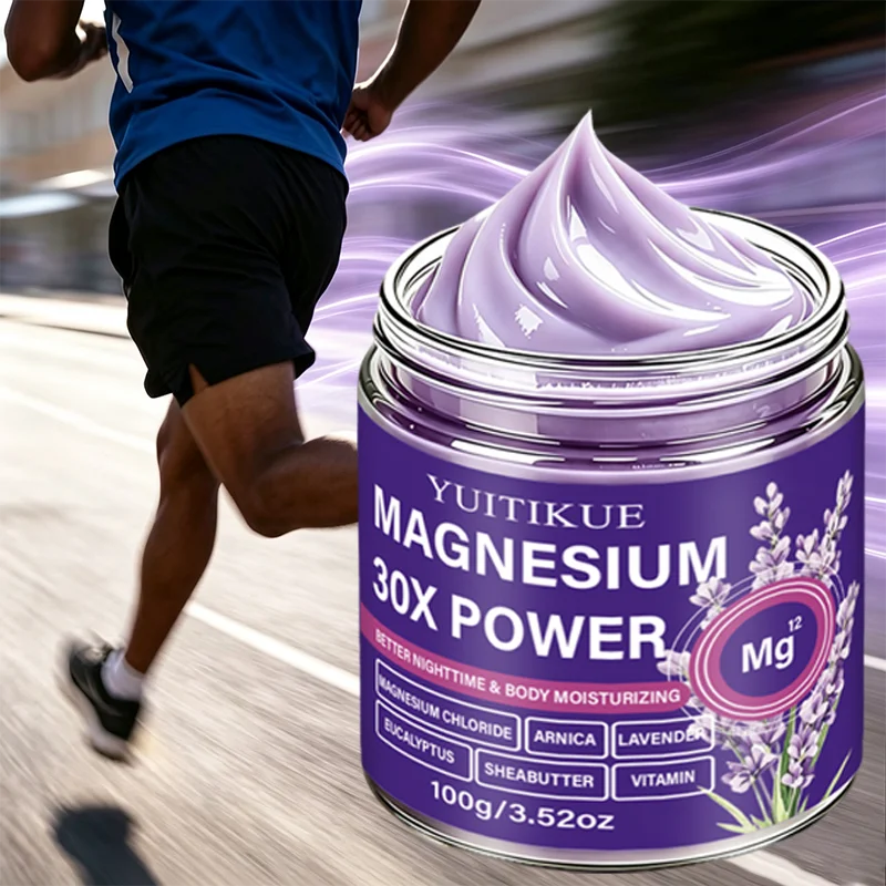 YUITIKUE 100g Magnesium 30X Power Body Joint Cream Gentle Non‑Sticky Easy Absorb Nighttime Deep Moisturizing Skin Cream