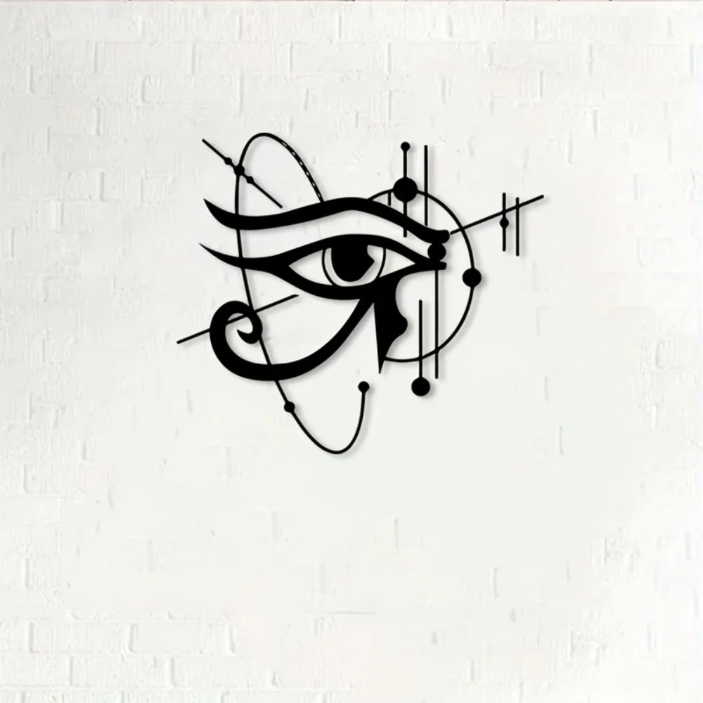 Sacred Geometry Eye of Horus Metal Wall Art, Ancient Egyptian Iron Mural Decor for Gallery, Study Temple & History Enthusiasts