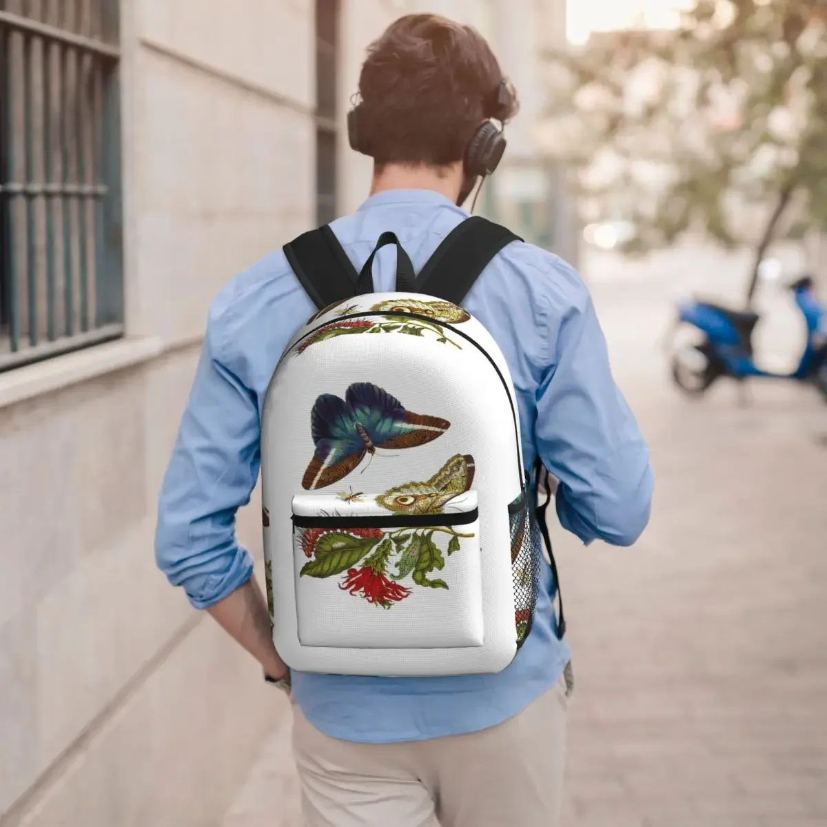Victorian Moth Insects Vintage Backpack Student BookBag Children School Bag Laptop Shoulder Bags for Men Women