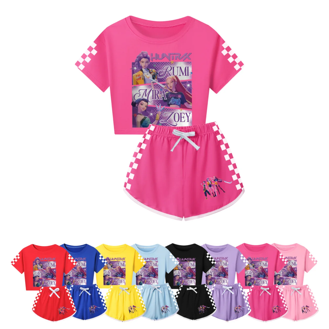 KPop شيطان الصيادين Huntrix بيجامة مجموعات الخريف بيجامات أطفال الفتيات الصبي لعبة القطن ملابس خاصة ملابس داخلية للأطفال مجموعة ملابس الاطفال #3