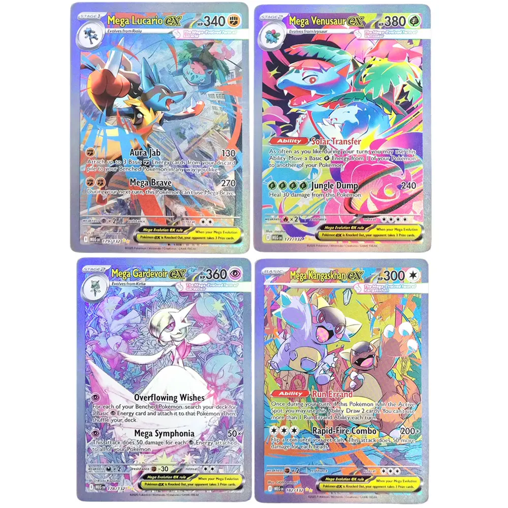 

Английские карты Ptcg Me01 Mega Evolution Mega Gardevoir Venusaur Lucario Kangaskhan Ex Collection Коллекционная карточная игра