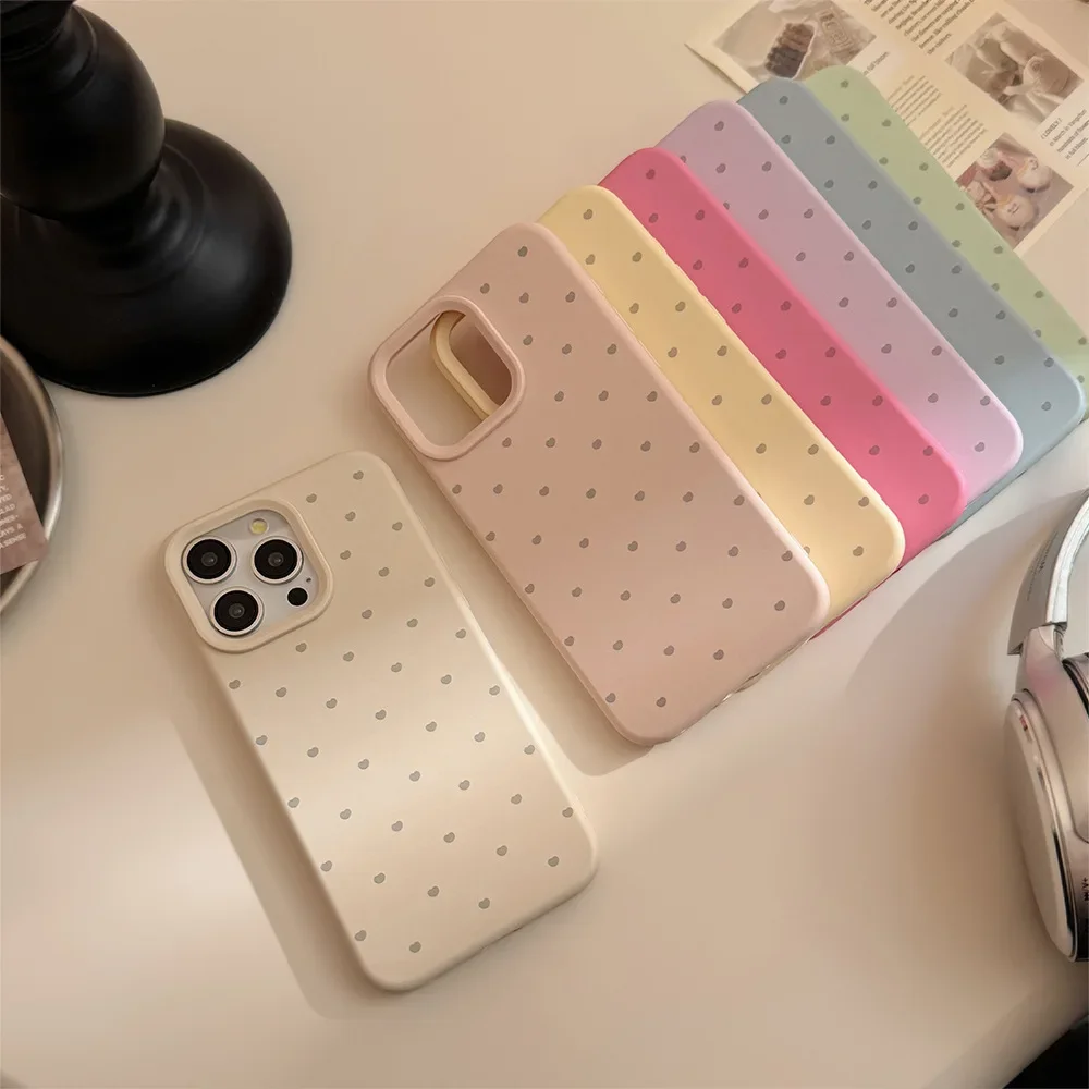 ins Fashion Candy Color Small Love Heart Soft Silicone Phone Case for iPhone 16 15 14 12 13 Pro Max Shockproof Protective Cover