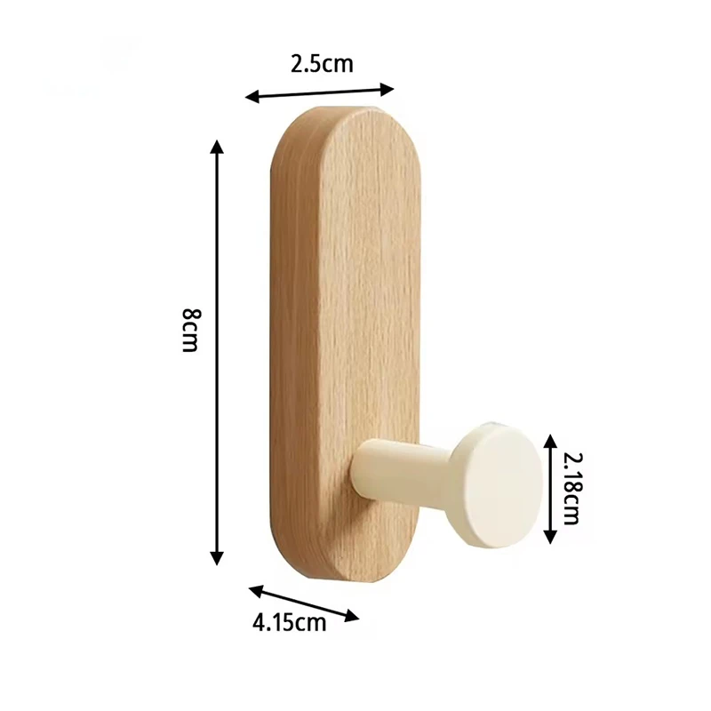 Selbstklebende Wandhaken aus Holz zum Aufhängen von Mantel, Handtuch, Kleidung, Decke, Hut, Rucksack, Robe, Eingangsbereich, Schlüsselhalter, Dekoration – Detail 1