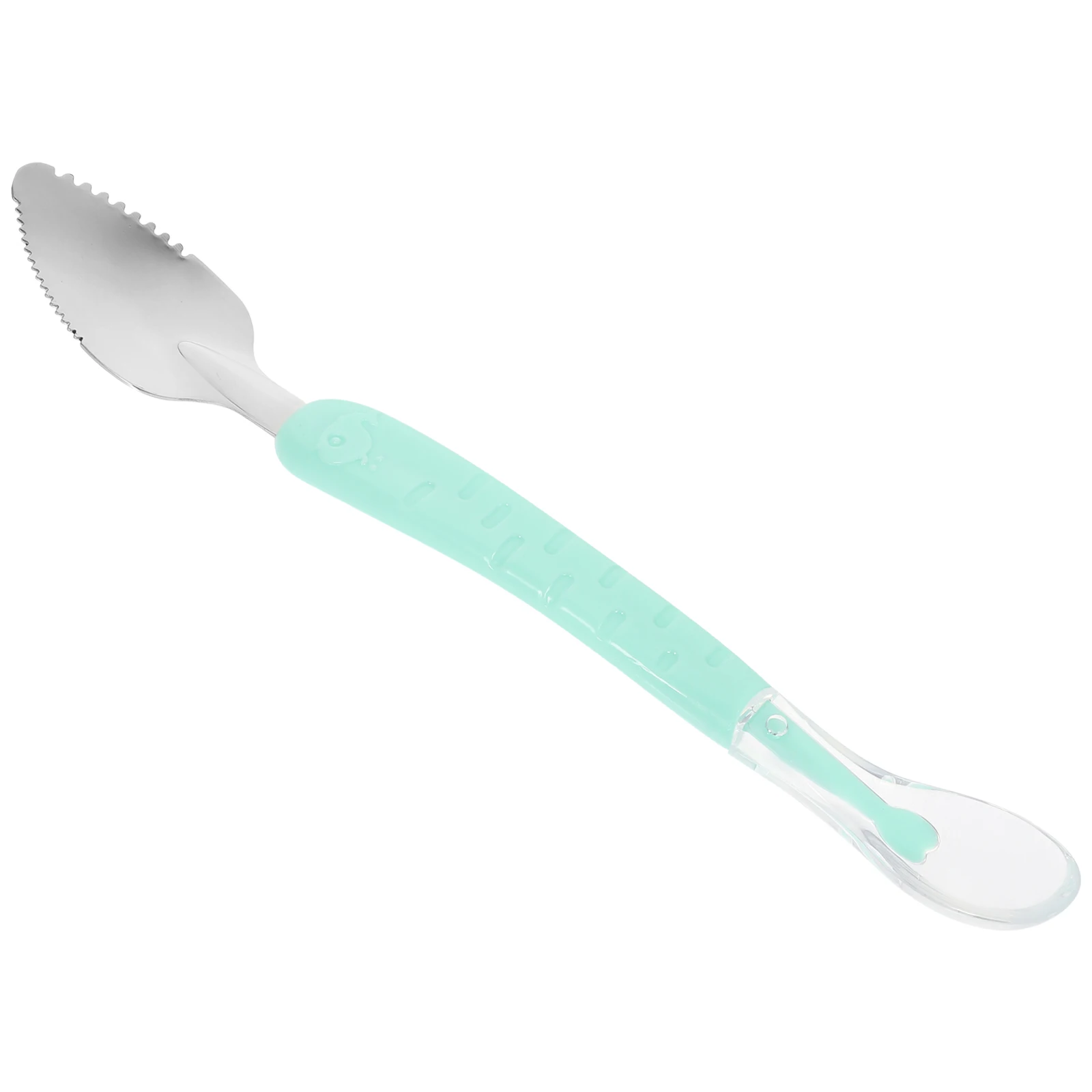 

Stainless Steel Silicone Double Headed Fruit Mud Scraper Spoon Baby Toddler Infant Green Storage Box Lightweight Ergonomic