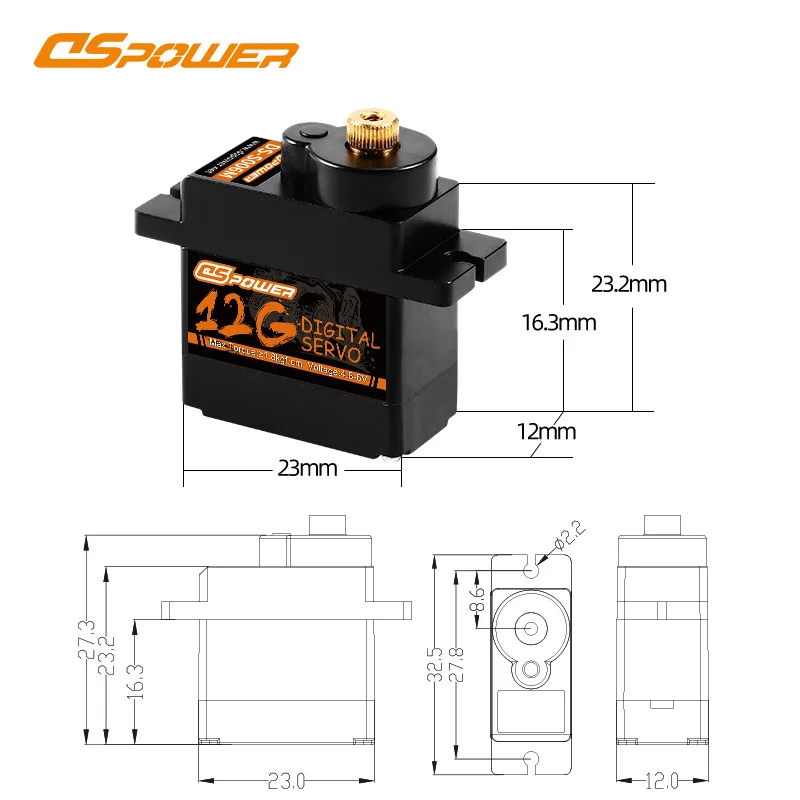 DSPOWER MG90S 12G High Torque Copper Gear Digital Micro Servo Anti Burn For RC Drone Airplane RC Model STEAM Robot