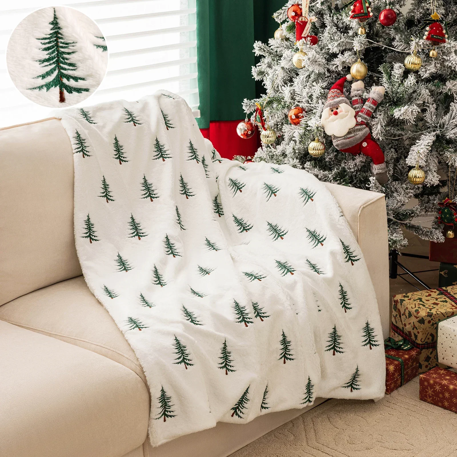 

Fuzzy Faux Fur Throw Blanket Reversible Shaggy Rabbit Fur Plush Fluffy Microfiber Fleece for Sofa Bed Cozy Decor