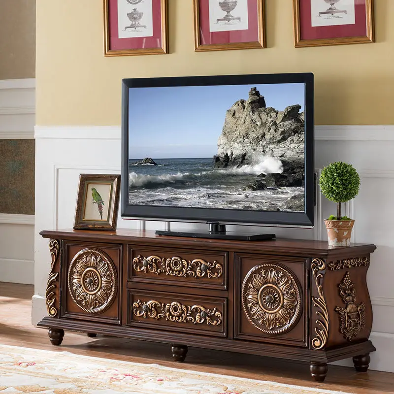 خزانة تلفزيون أوروبية، خشب متين، غرفة نوم تلفزيون أمريكية، خزانة أرضية صغيرة 1.5 1.8 2 متر