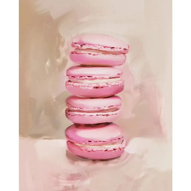 Fruity Pancakes Ice Cream Macaroon Croissant Food Poster and Prints Canvas Printing Retro Wall Art Picture for Room Home Deco