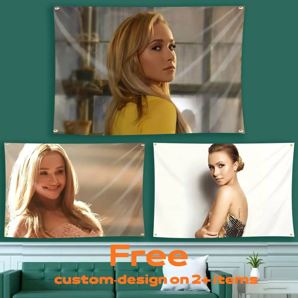 Birthday to H-Hayden Panettiere Flag Tapestry Banner for Bedroom Living Room Outdoor Camping Custom