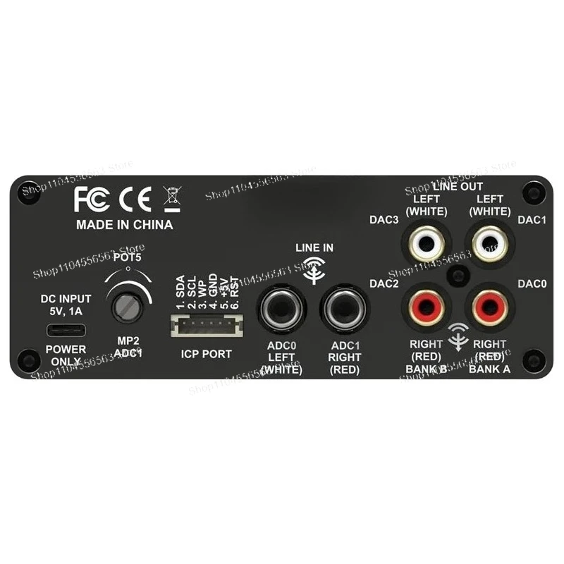 1701 2.1 4.0  Digital Signal Processing Preamp 2-in 4-out Tone Board Digital Crossover Adjustment