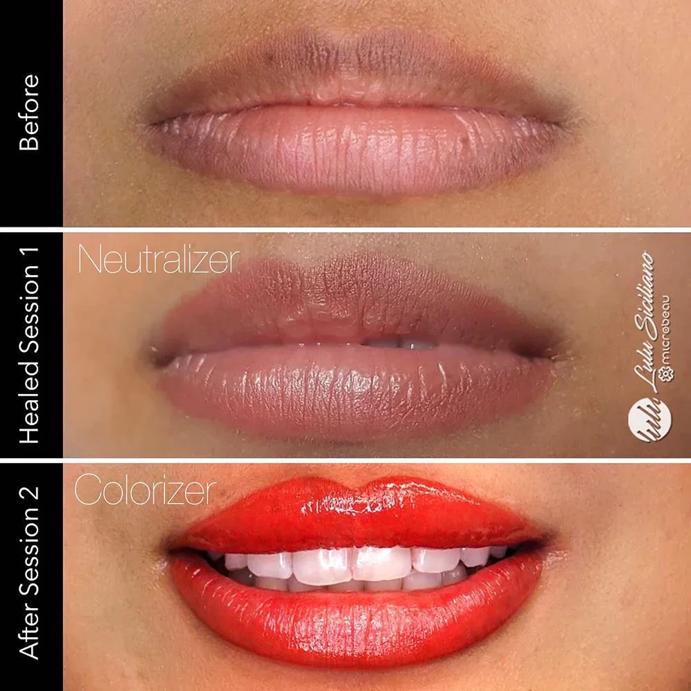 Perma Blend Evenflo Neutralizer Set, Permanent Makeup Pigment Tattoo Ink Color for Dark Tone Lips Liner Professional Mixing PMU