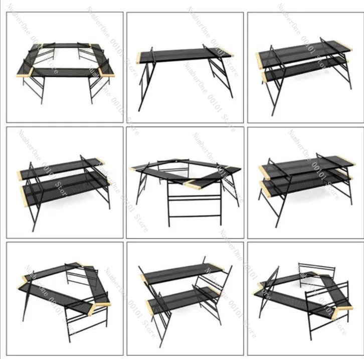 BBQ table can be spliced mesh table camping portable multi-function folding table self-driving tour portable picnic