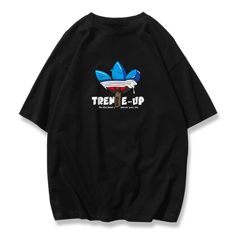 

Hong Kong Style Summer Short-sleeved Men's 2025 New Cotton Half-sleeved Loose Men's and Women's T-shirts Sports and Leisure Top