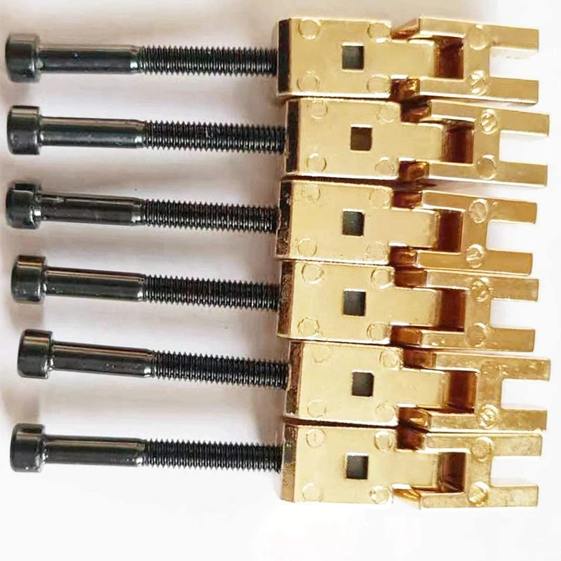 *HOPE Набор из 6 седлов с двойной системой блокировки для гитарного моста тремоло Floyd-Rose (золотой)