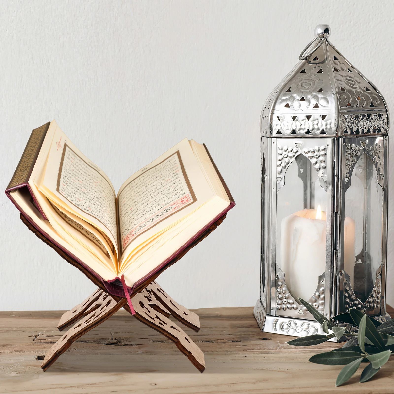 

Book Shelf Bookshelf Quran Stand Wood Holder Open Display Desktop Stands Monitor