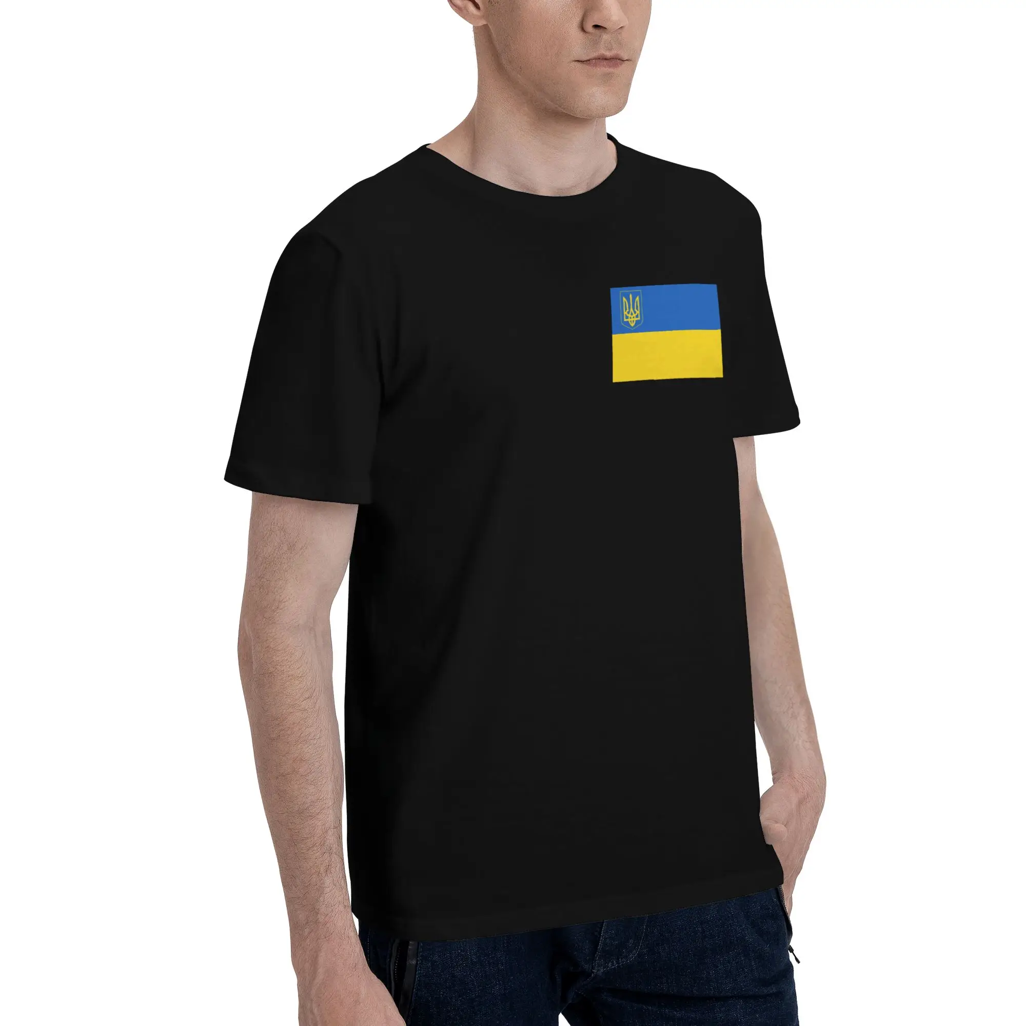 Men's Ukraine Presidential Flag T Shirt Ukrainian Pure Cotton Tops Novelty Short Sleeve Crew Neck Tees 4XL 5XL T-Shirt